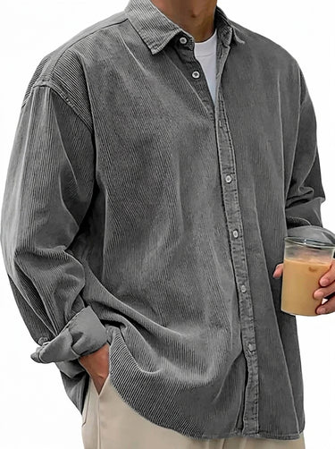 Men’s Oversized Corduroy Button Down Shirt-Shirts for men-CaldwellVoss