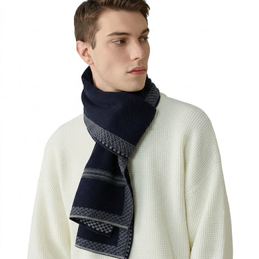 Men’s Patterned Knit Scarf-Accessories for Men-CaldwellVoss