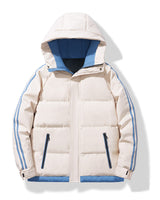 Men’s Puffer Jacket with Hood and Striped Sleeves-Jackets for men-CaldwellVoss
