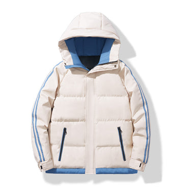 Men’s Puffer Jacket with Hood and Striped Sleeves-Jackets for men-CaldwellVoss