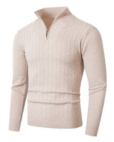 Men’s Quarter-Zip Cable Knit Sweater-sweaters for men-CaldwellVoss