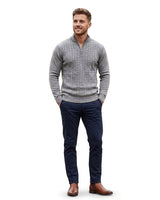 Men’s Quarter-Zip Cable Knit Sweater-sweaters for men-CaldwellVoss