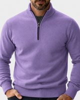Men’s Quarter-Zip Pullover Sweater with Ribbed Trim-Sweaters for men-CaldwellVoss