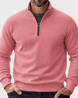 Men’s Quarter-Zip Pullover Sweater with Ribbed Trim-Sweaters for men-CaldwellVoss