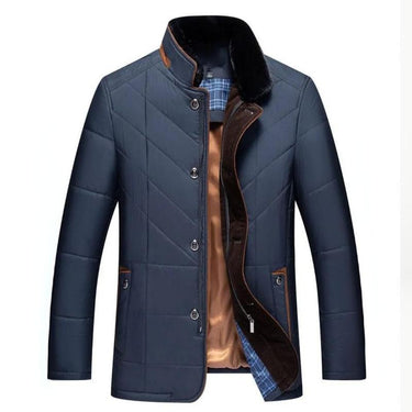 Men’s Quilted Jacket with Faux Fur Collar and Button Closure-Jackets for men-CaldwellVoss