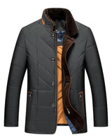Men’s Quilted Jacket with Faux Fur Collar and Button Closure-Jackets for men-CaldwellVoss