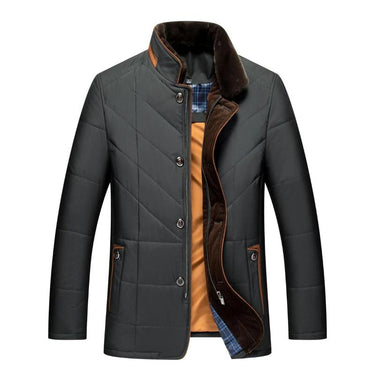 Men’s Quilted Jacket with Faux Fur Collar and Button Closure-Jackets for men-CaldwellVoss