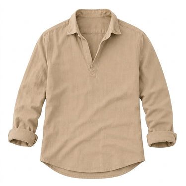 Men’s Relaxed Fit Long Sleeve Pullover Shirt-Shirts for men-CaldwellVoss