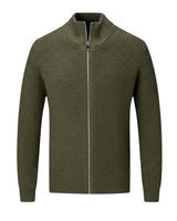 Men’s Ribbed Knit Zip Up Cardigan-Cardigan for men-CaldwellVoss