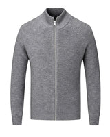 Men’s Ribbed Knit Zip Up Cardigan-Cardigan for men-CaldwellVoss