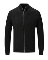 Men’s Ribbed Knit Zip Up Cardigan-Cardigan for men-CaldwellVoss