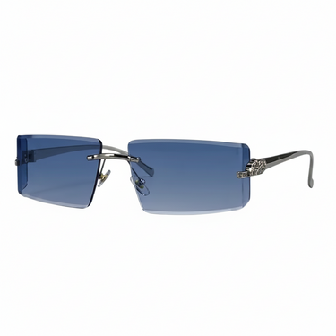 Men’s Rimless Rectangular Sunglasses with Decorative Temple Detail-Glasses for men-CaldwellVoss