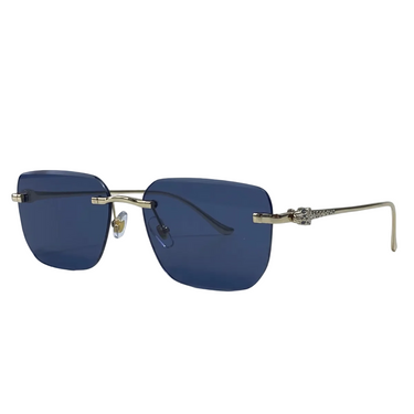 Men’s Rimless Square Sunglasses with Ornamental Temple Detail-Glasses for men-CaldwellVoss