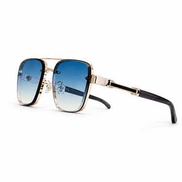 Men’s Rimless Sunglasses with Angular Lenses and Double Bridge-Glasses for men-CaldwellVoss