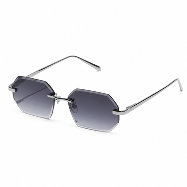 Men’s Rimless Sunglasses with Octagonal Lenses and Metal Temples-Glasses for men-CaldwellVoss