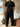Men’s Short Sleeve Shirt and Wide Leg Pants Black