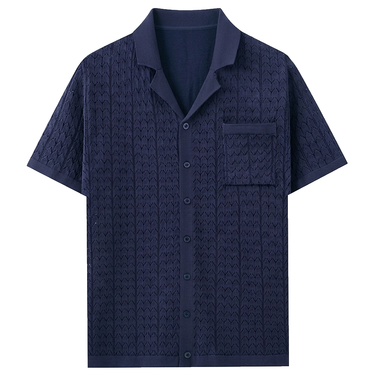Men's Short Sleeve Textured Knit Polo-Shirts for men-CaldwellVoss