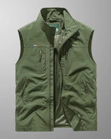 Men’s Sleeveless Cargo Vest with Zip Pockets-Vests for men-CaldwellVoss