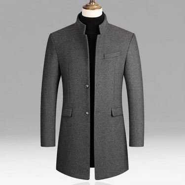 Men’s Slim Fit Stand Collar Overcoat-Coats for men-CaldwellVoss