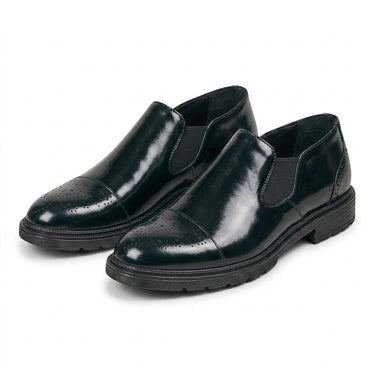 Men’s Slip-On Brogue Loafers with Elastic Side Panels-Footwear for men-CaldwellVoss