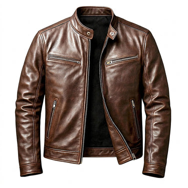 Men’s Stand Collar Zip Front Jacket-Jackets for men-CaldwellVoss