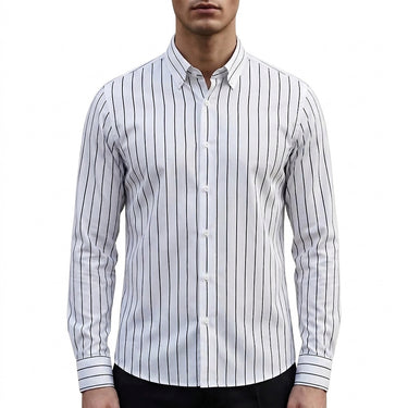 Men’s Striped Button-Up Shirt-Shirts for men-CaldwellVoss