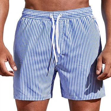 Men’s Striped Drawstring Swim Shorts Blue