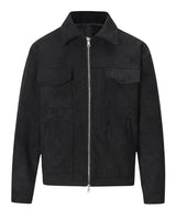 Men’s Suede Texture Zip-Up Jacket-Jackets for men-CaldwellVoss