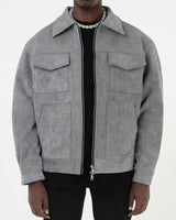 Men’s Suede Texture Zip-Up Jacket-Jackets for men-CaldwellVoss