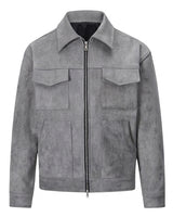 Men’s Suede Texture Zip-Up Jacket-Jackets for men-CaldwellVoss