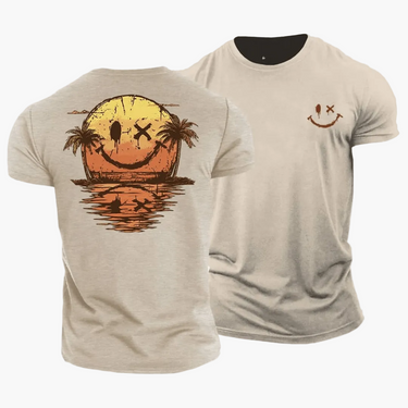 Men's T-Shirt with Smiley and Palm Trees-T-Shirts & Polos for men-CaldwellVoss