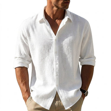 Men's Textured Long Sleeve Button Shirt-Shirts for men-CaldwellVoss
