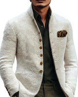 Men’s Textured Mandarin Collar blazer-Blazer for men-CaldwellVoss