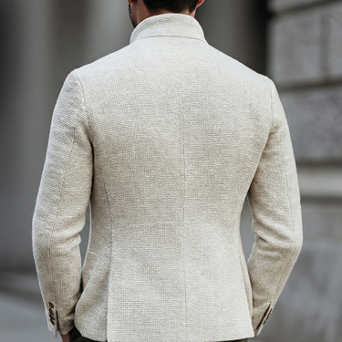 Men’s Textured Mandarin Collar Jacket-Cardigan for men-CaldwellVoss
