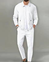 Men’s Textured Zip-Up Jacket and Trousers Matching Set-Sets for Men-CaldwellVoss