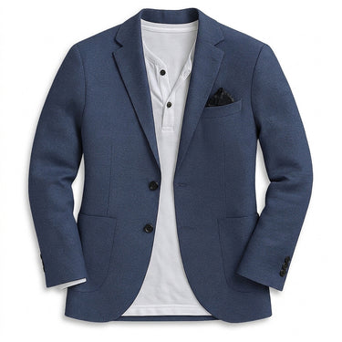 Men’s Two-Button Blazer with Flap Pockets-Blazers for men-CaldwellVoss