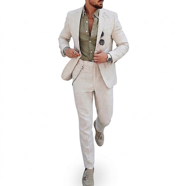 Men’s Two-Piece Linen Suit with Classic Lapel-Sets for Men-CaldwellVoss