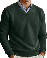 Men’s V-Neck Long Sleeve Knit Sweater-Sweaters for men-CaldwellVoss