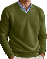 Men’s V-Neck Long Sleeve Knit Sweater-Sweaters for men-CaldwellVoss