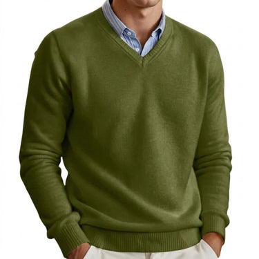 Men’s V-Neck Long Sleeve Knit Sweater-Sweaters for men-CaldwellVoss