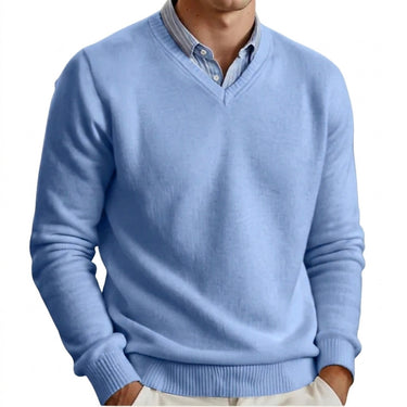 Men’s V-Neck Long Sleeve Knit Sweater-Sweaters for men-CaldwellVoss