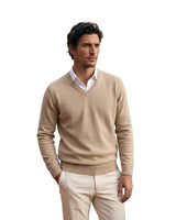 Men’s V-Neck Long Sleeve Knit Sweater-Sweaters for men-CaldwellVoss