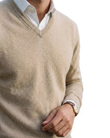 Men’s V-Neck Long Sleeve Knit Sweater-Sweaters for men-CaldwellVoss