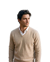 Men’s V-Neck Long Sleeve Knit Sweater-Sweaters for men-CaldwellVoss