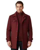Men’s Wool Blend Overcoat with Inner Zip Layer-Jackets for men-CaldwellVoss
