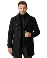 Men’s Wool Blend Overcoat with Inner Zip Layer-Jackets for men-CaldwellVoss