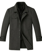 Men’s Wool Blend Overcoat with Inner Zip Layer-Jackets for men-CaldwellVoss