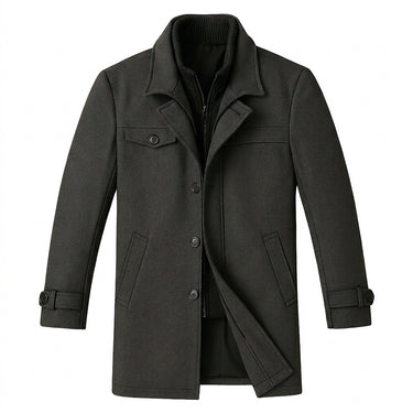 Men’s Wool Blend Overcoat with Inner Zip Layer-Jackets for men-CaldwellVoss