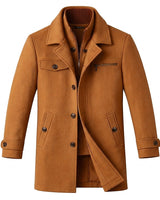 Men’s Wool Blend Overcoat with Inner Zip Layer-Jackets for men-CaldwellVoss