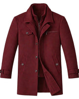 Men’s Wool Blend Overcoat with Inner Zip Layer-Jackets for men-CaldwellVoss